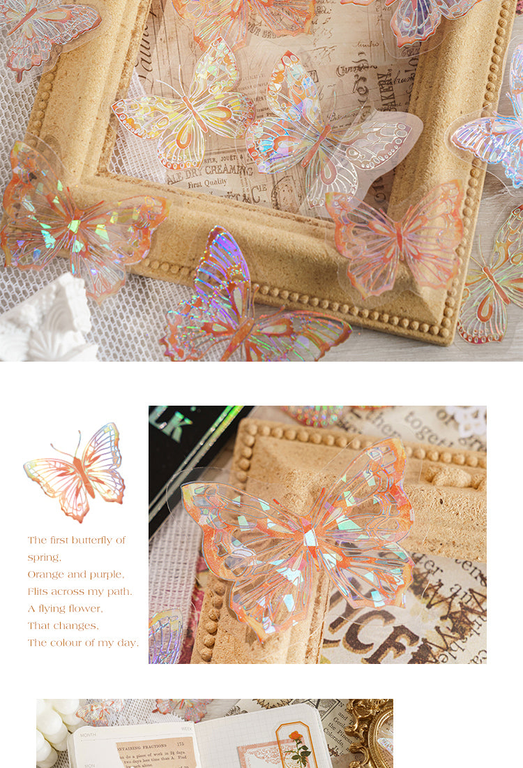5Butterfly Holographic Hot Stamping Silver PET Stickers6