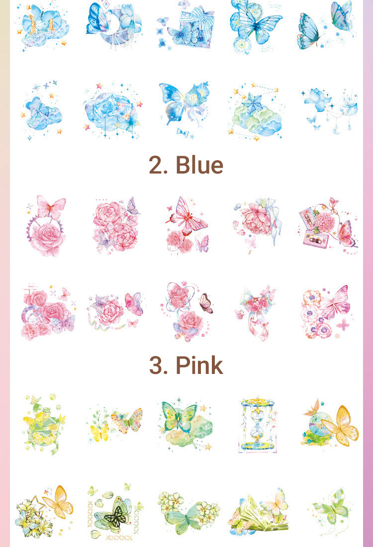 5Butterfly Holographic PET Stickers - Rose, Tulip6