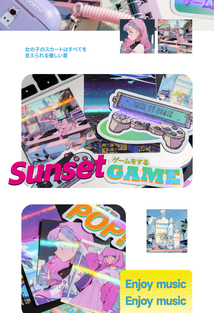 5CITYPOP Iridescent Sticker Pack-Japanese Anime, ACG4
