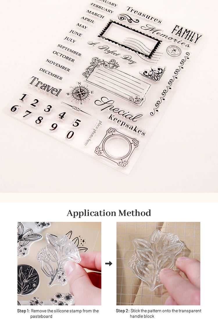 5Calendar Clear Silicone Stamp - Numbers, Months2