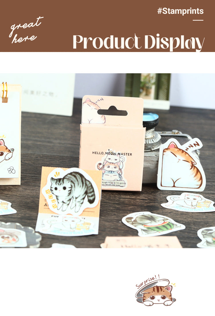 5Cartoon Cat Theme Animal Adhesive Sticker1