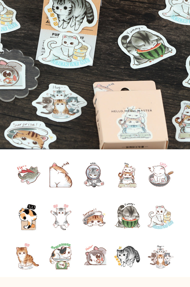 5Cartoon Cat Theme Animal Adhesive Sticker7
