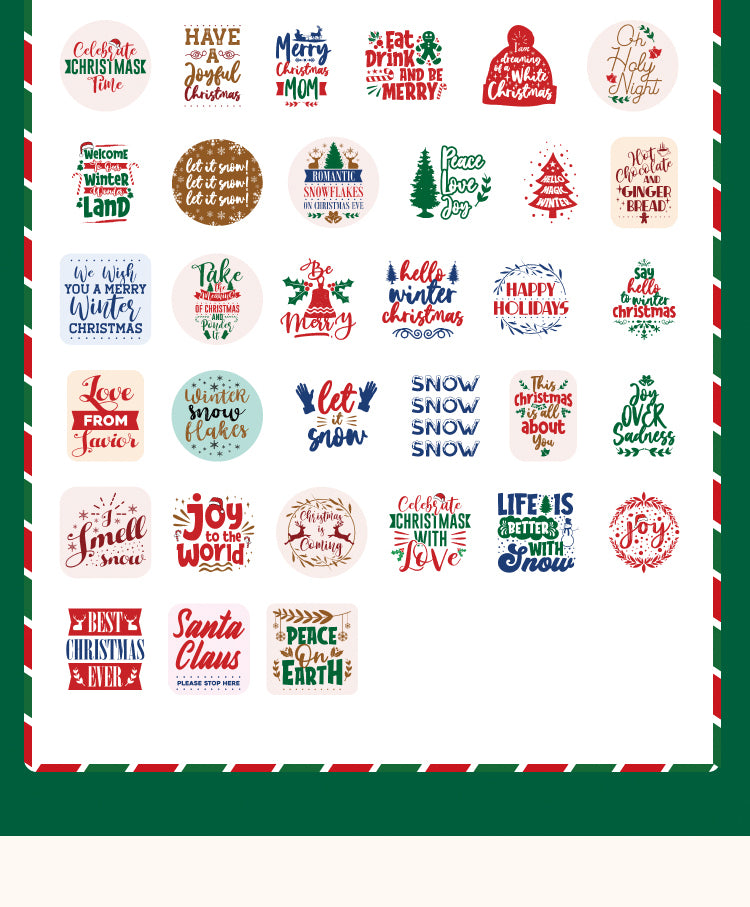5Cartoon Christmas Decorative Stickers - Food, Gifts, Stamps, Greetings12
