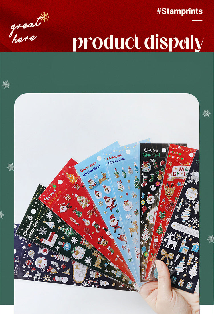 5Cartoon Christmas Decorative Stickers Set of 8 Designs 1