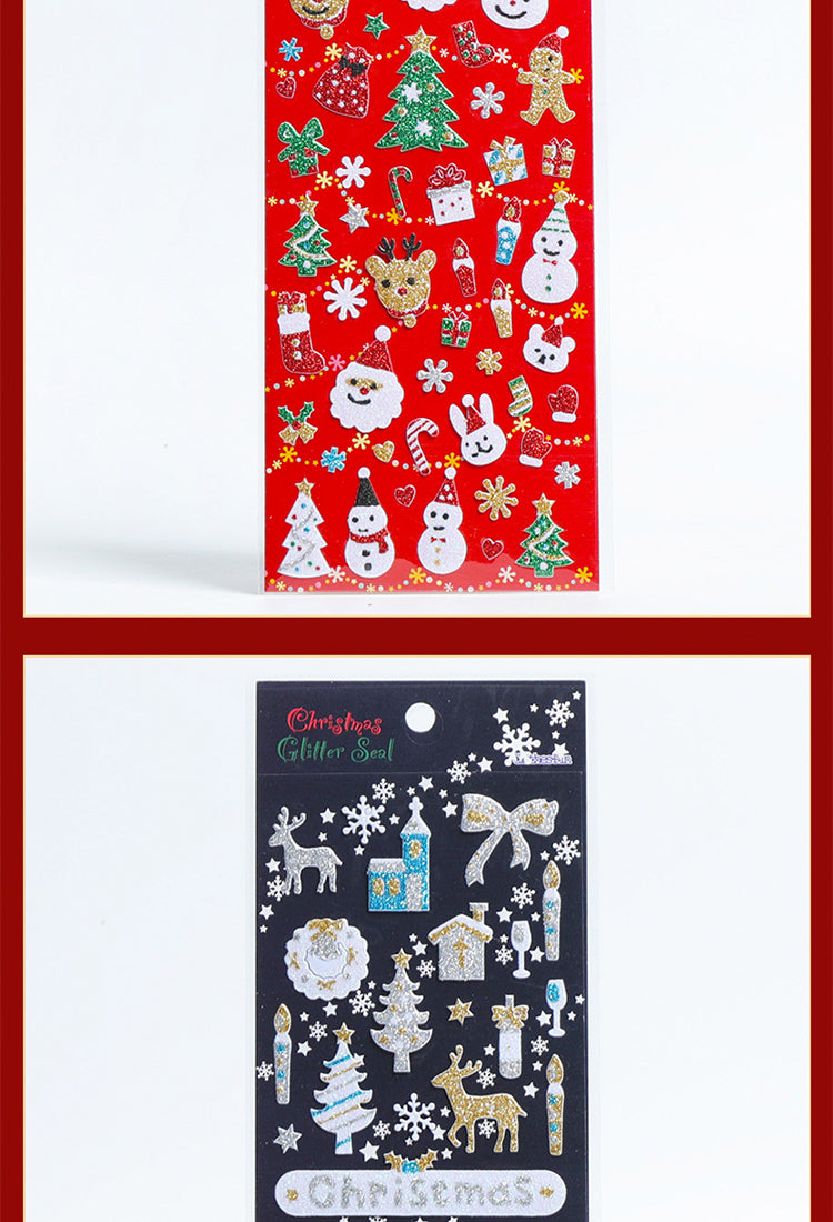 5Cartoon Christmas Decorative Stickers Set of 8 Designs 4