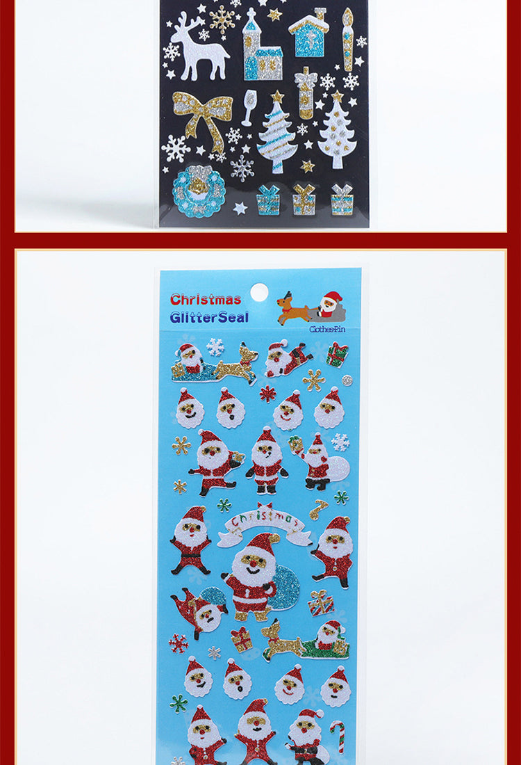 5Cartoon Christmas Decorative Stickers Set of 8 Designs 5
