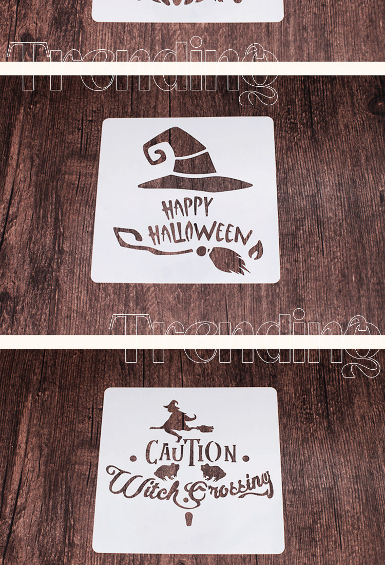 5Cartoon Halloween Hollow Painting Stencil Set3