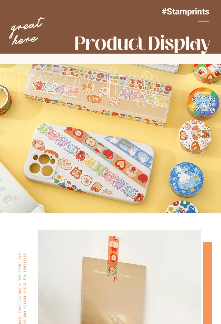 5Cartoon Washi Tape - Bunny, Bubble1