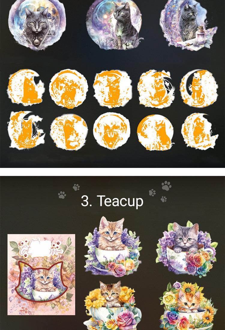 5Cat-themed Holographic PET Stickers5