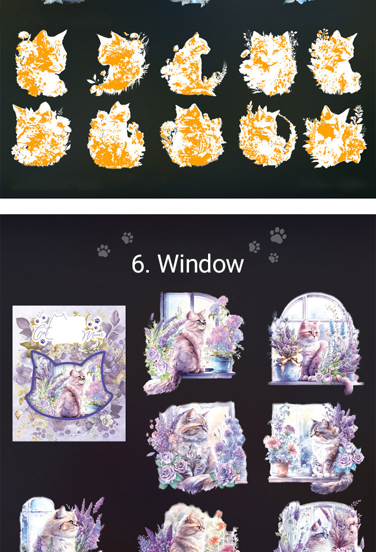 5Cat-themed Holographic PET Stickers9