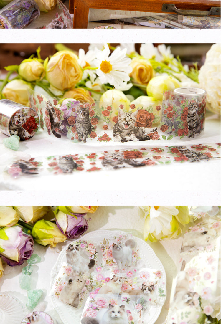 5Cat and Flower Series Cat Decorative PET Tape4