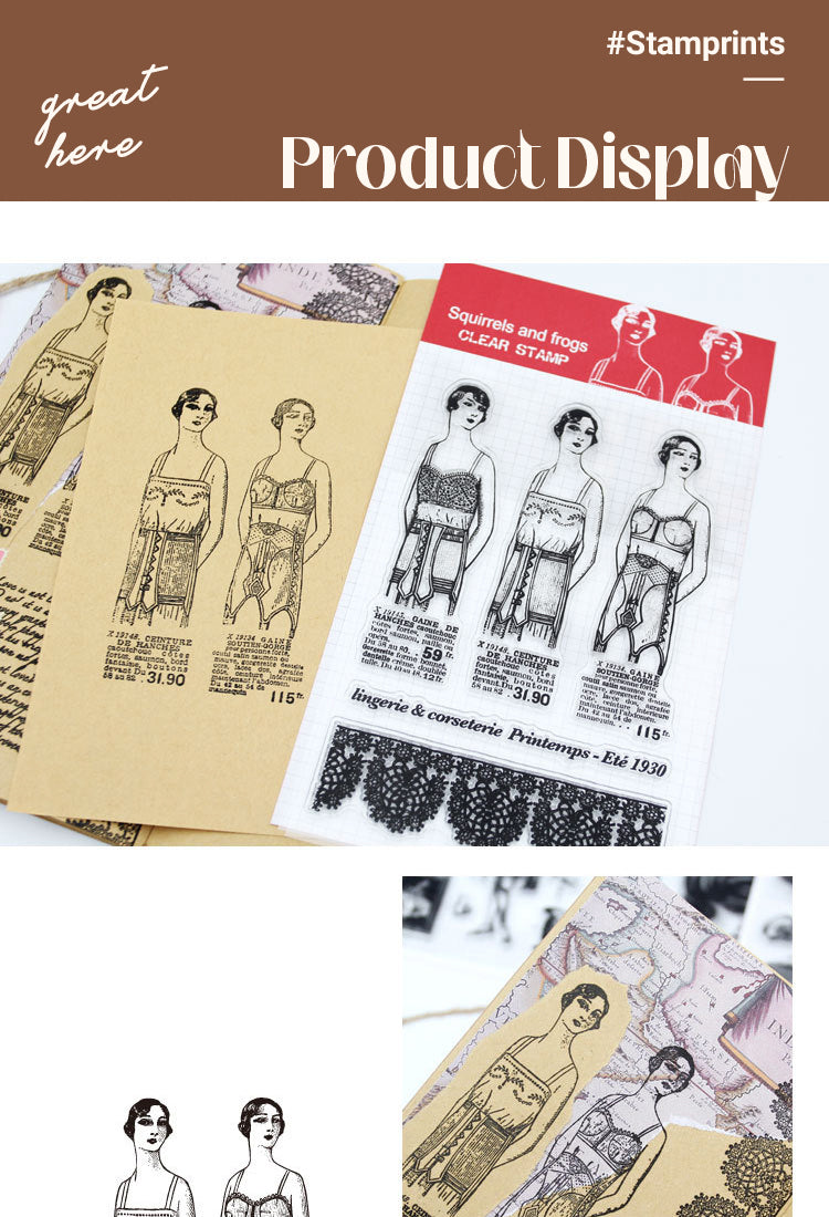 5Character Transparent Silicone Stamp - Fashion Design1