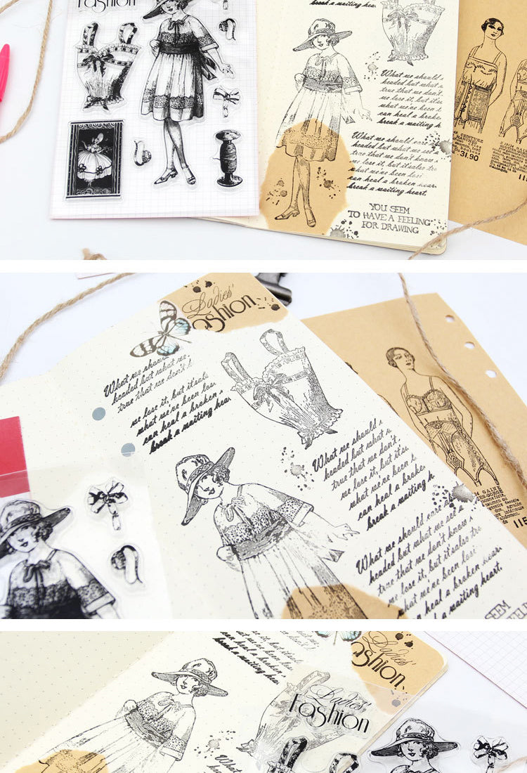 5Character Transparent Silicone Stamp - Fashion Design4