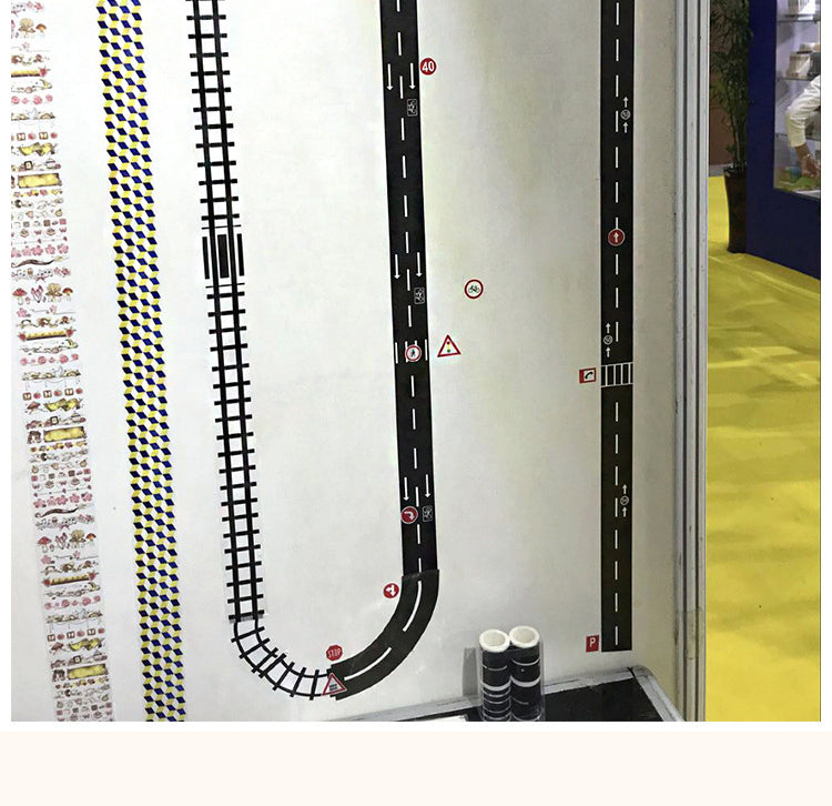 5Children's Cartoon DIY Traffic Railway Road Washi Tape4