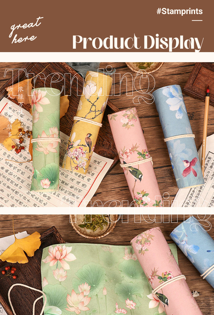 5Chinese Style Retro Simple Roll Up Pencil Case1