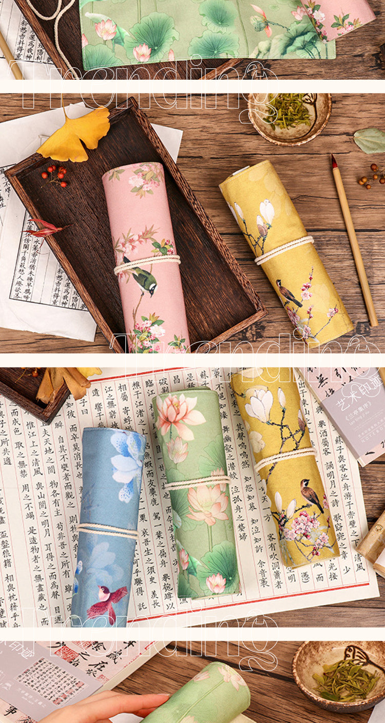 5Chinese Style Retro Simple Roll Up Pencil Case2