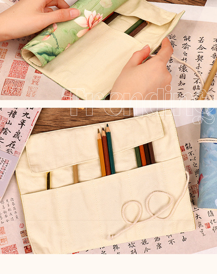 5Chinese Style Retro Simple Roll Up Pencil Case3