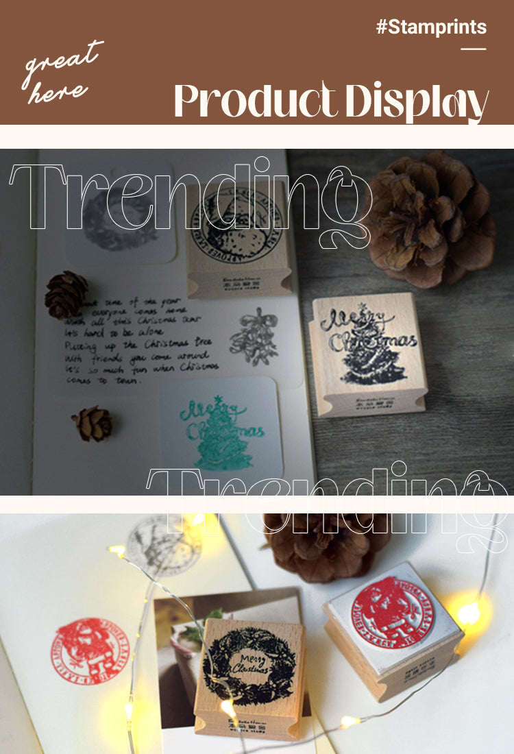 5Christmas-themed Creative Wooden Rubber Stamp1