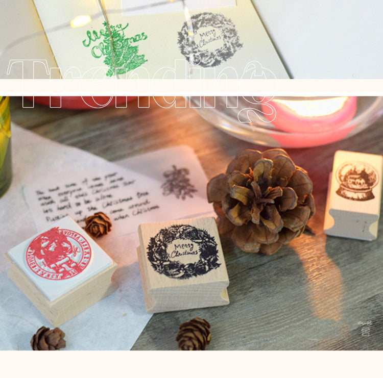 5Christmas-themed Creative Wooden Rubber Stamp2