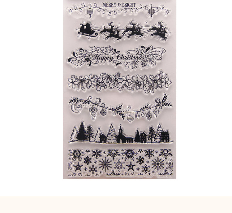 Christmas Borders and Dividers Clear Silicone Stamps - Journal, Scrapbook