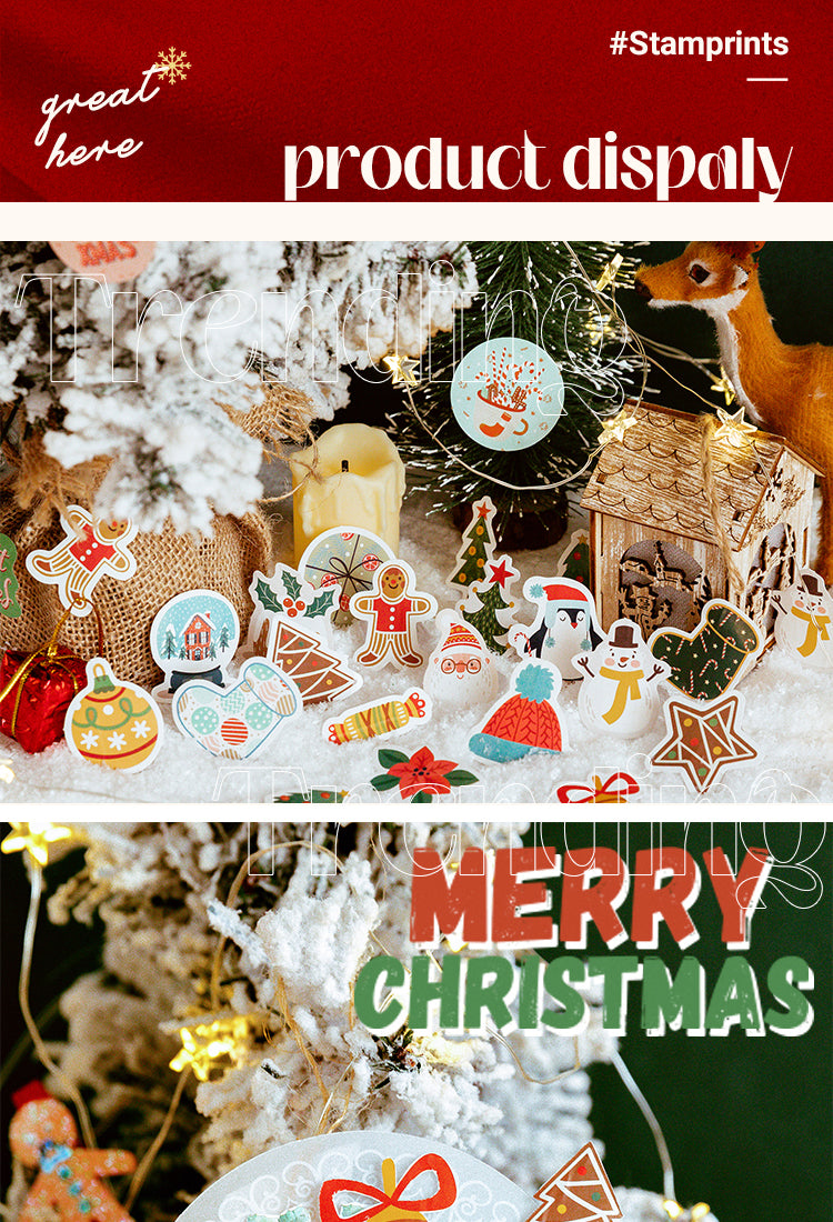 5Christmas Boxed Stickers - Greetings, Labels, Christmas Trees, Snowmen1