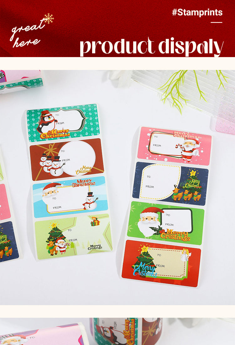 5Christmas Cartoon Message Seal Stickers1