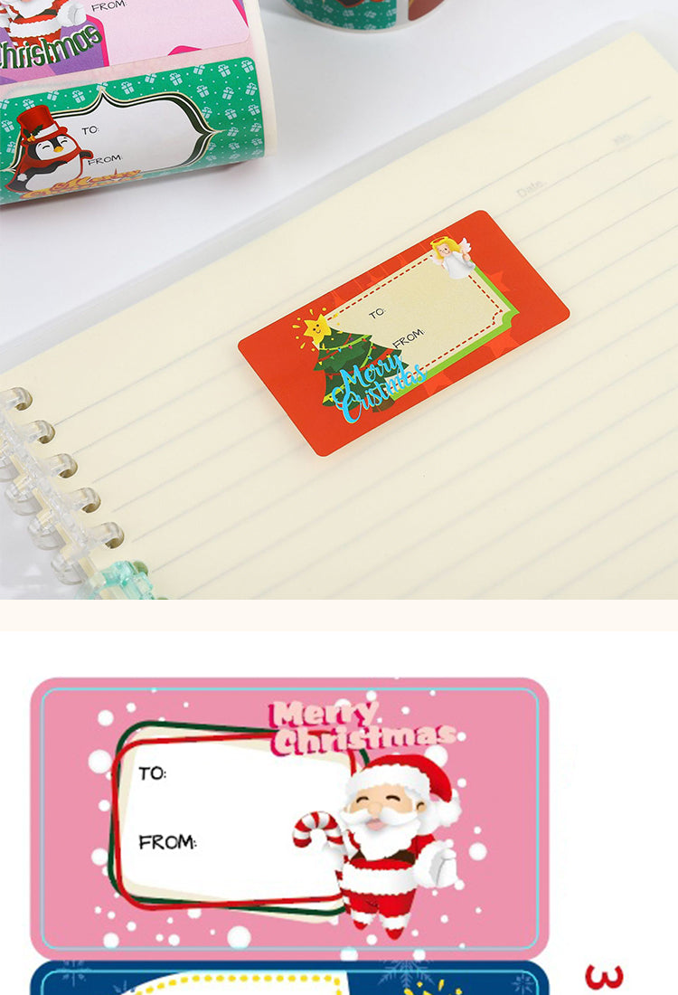 5Christmas Cartoon Message Seal Stickers2