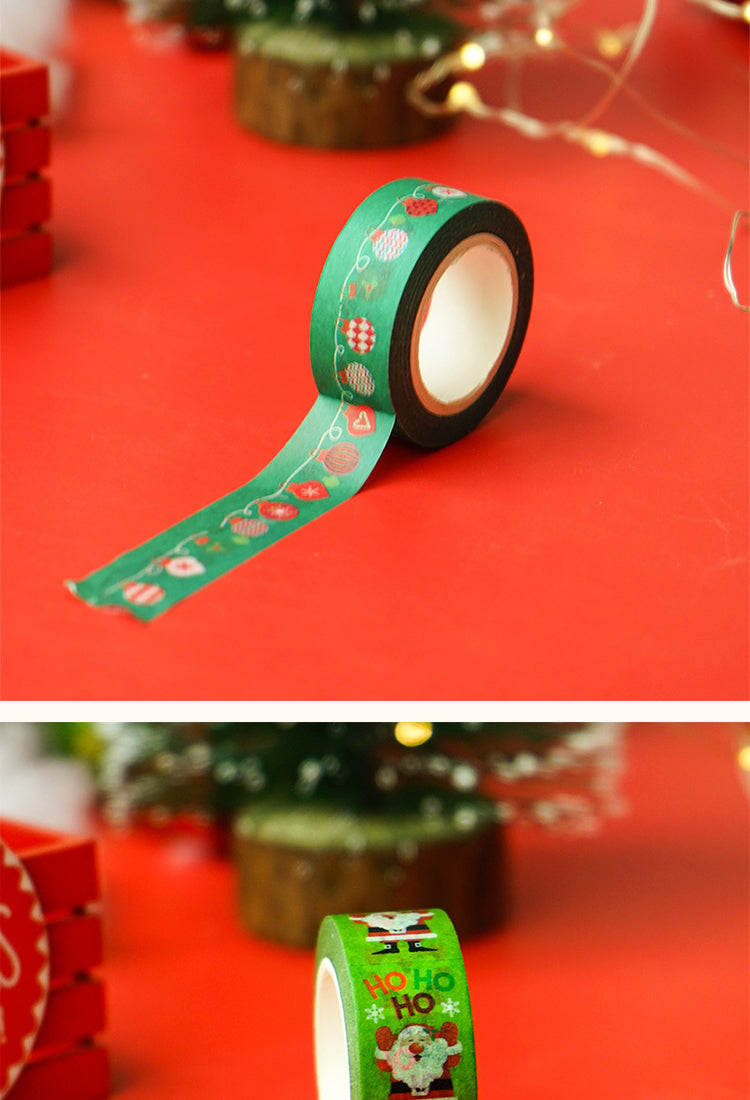 5Christmas Cartoon Washi Tape - Ornaments, Snowflake, Snowman, Tree, Words7