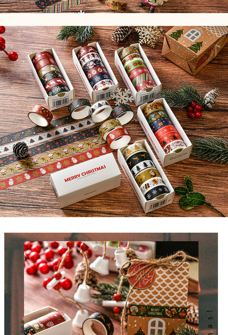 Tape - Christmas Decorative Washi Tape Set (6 Rolls)