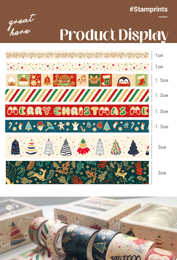 5Christmas Foil Gold Washi Tape Set1