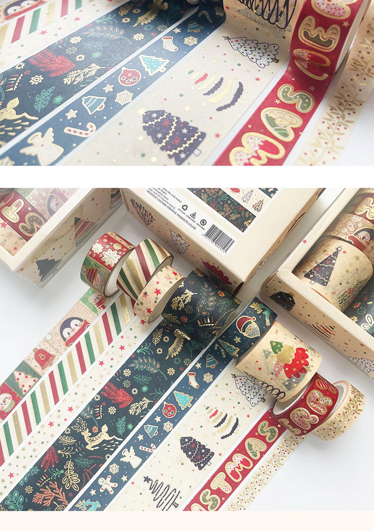 5Christmas Foil Gold Washi Tape Set2