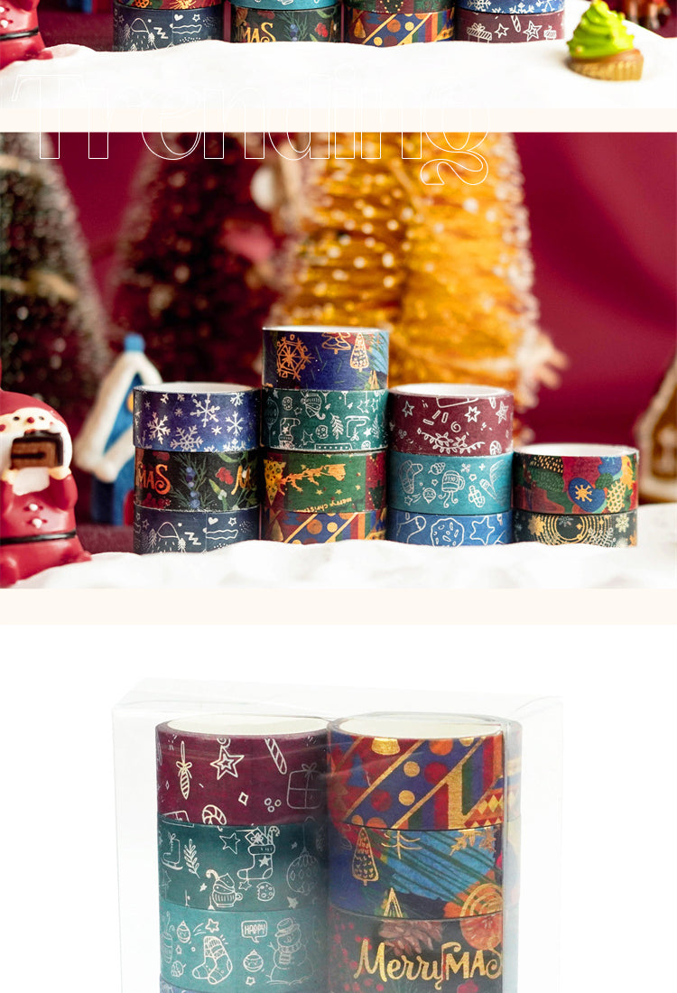 5Christmas Foil Gold and Silver Washi Tape Set3