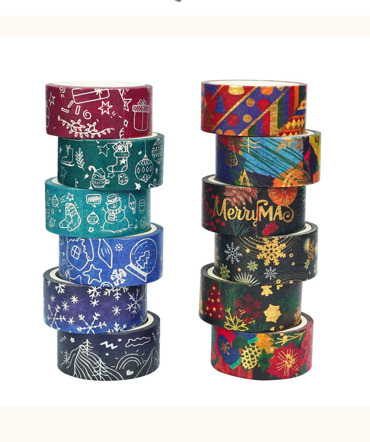 5Christmas Foil Gold and Silver Washi Tape Set5