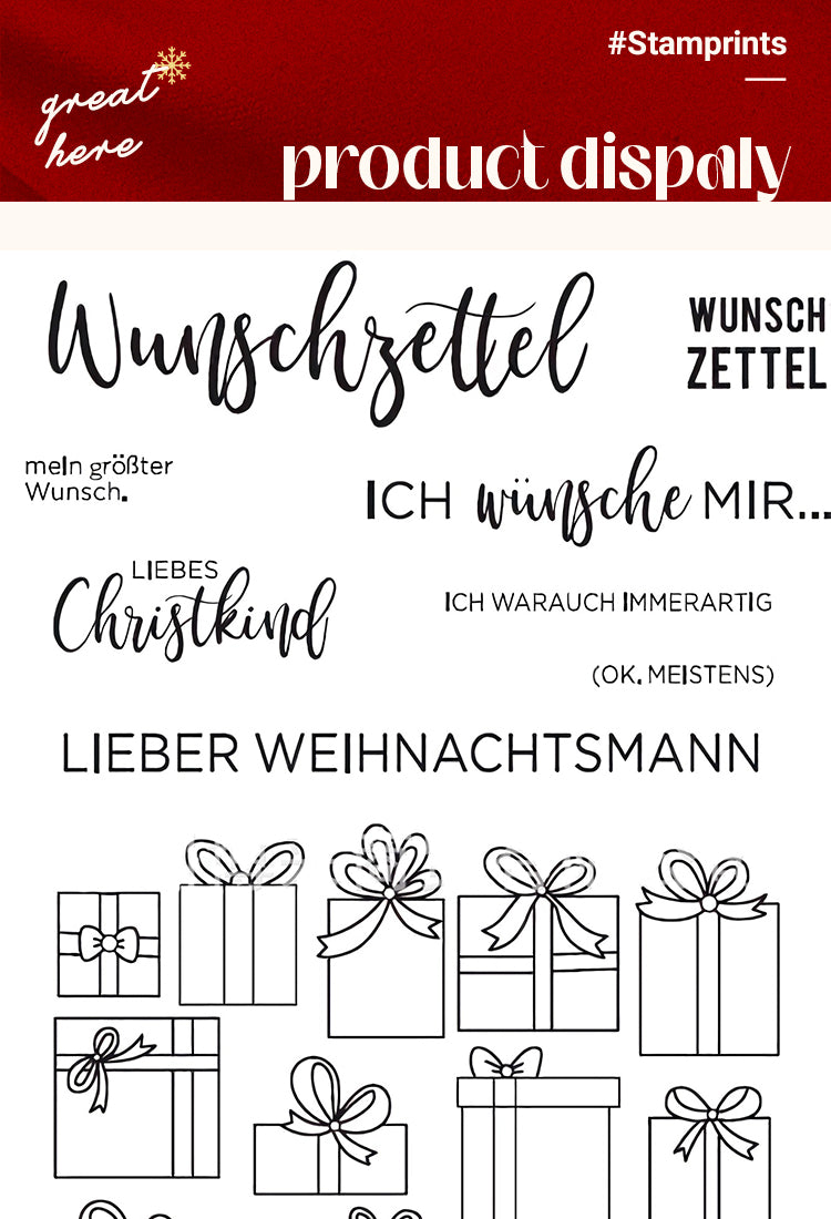 5Christmas German Greetings Silicone Stamps1
