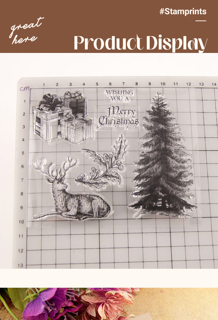 5Christmas Gifts, Trees, and Reindeer Silicone Stamps1