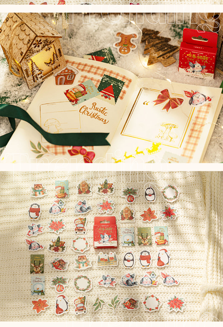 5Christmas Gold Foil Coated Stickers - Penguin, Stamp, Desserts6