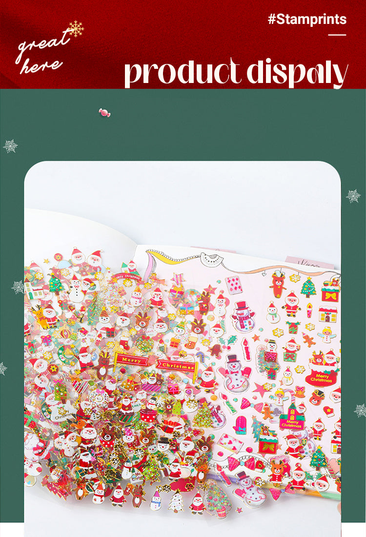 5Christmas Gold Foil Die-Cut Sticker Set of 10 Sheets1