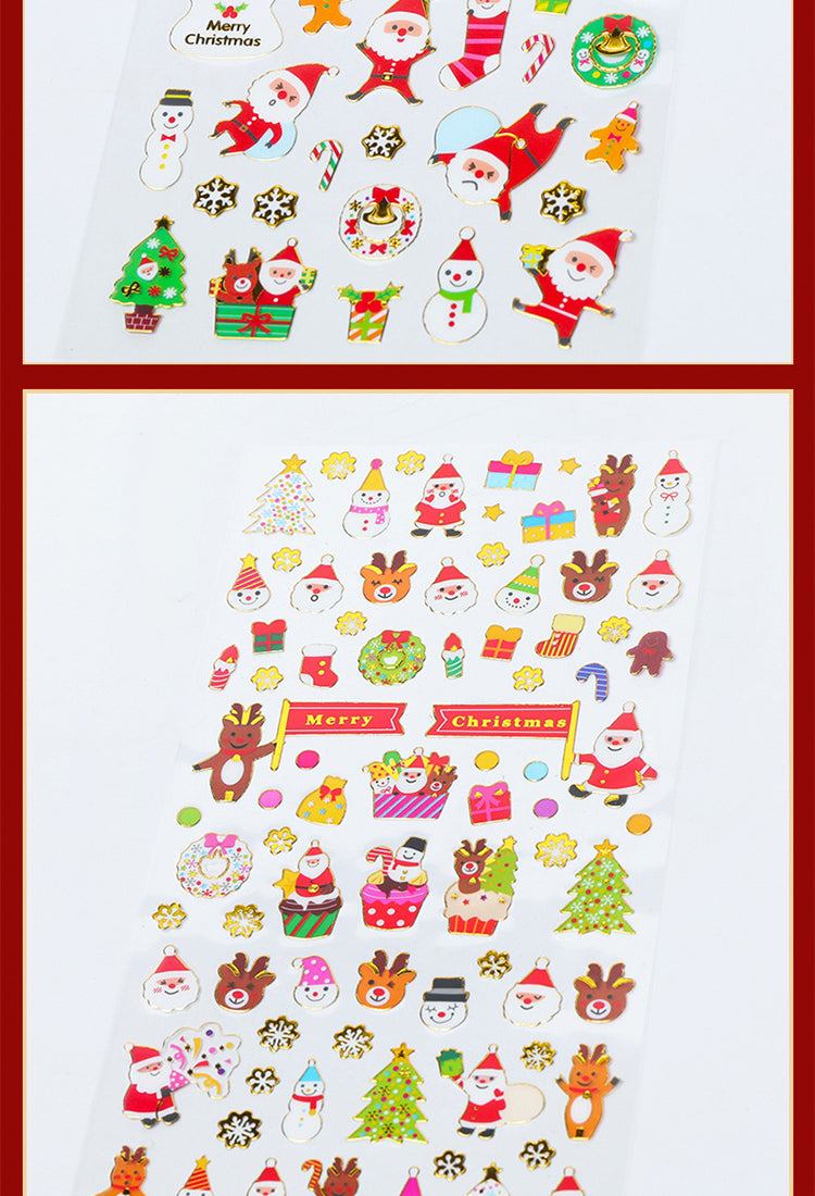 5Christmas Gold Foil Die-Cut Sticker Set of 10 Sheets5