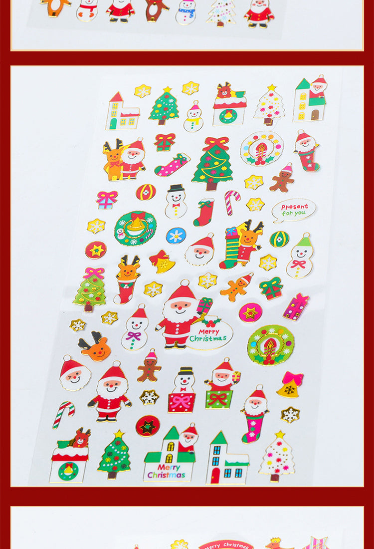 5Christmas Gold Foil Die-Cut Sticker Set of 10 Sheets6