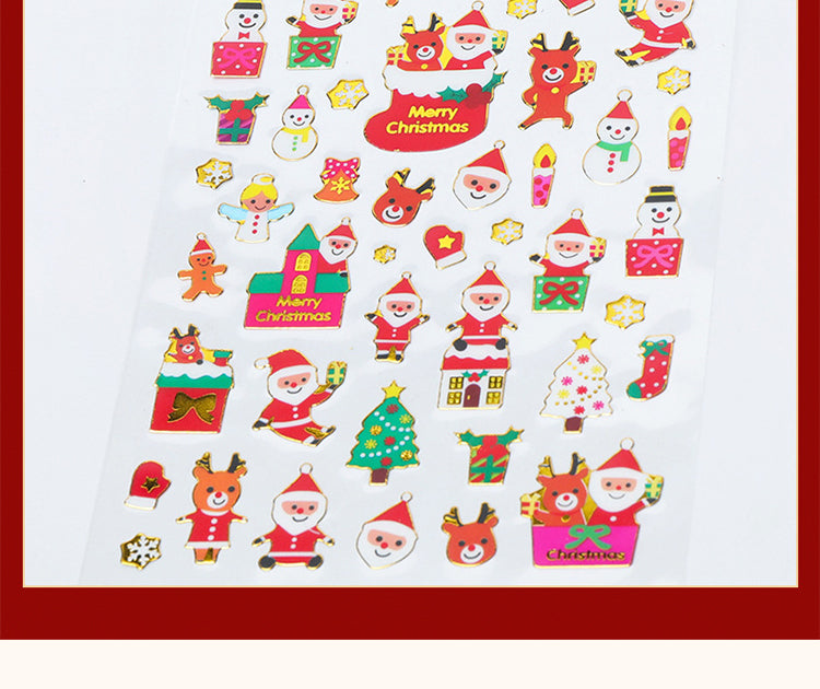 5Christmas Gold Foil Die-Cut Sticker Set of 10 Sheets8