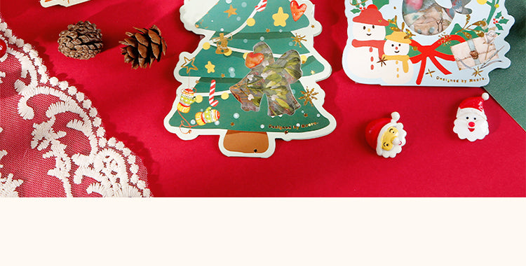 5Christmas Gold Foil PET Sticker Pack - Birds, Letters, Santa Claus, Plants, Food3