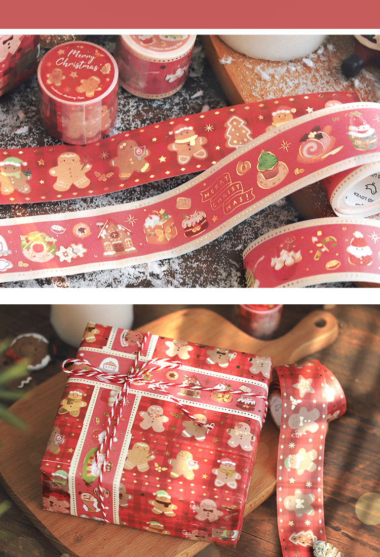 5Christmas Gold Foil Washi Tape - Snowflake, Dinner Party, Flags, Tree3