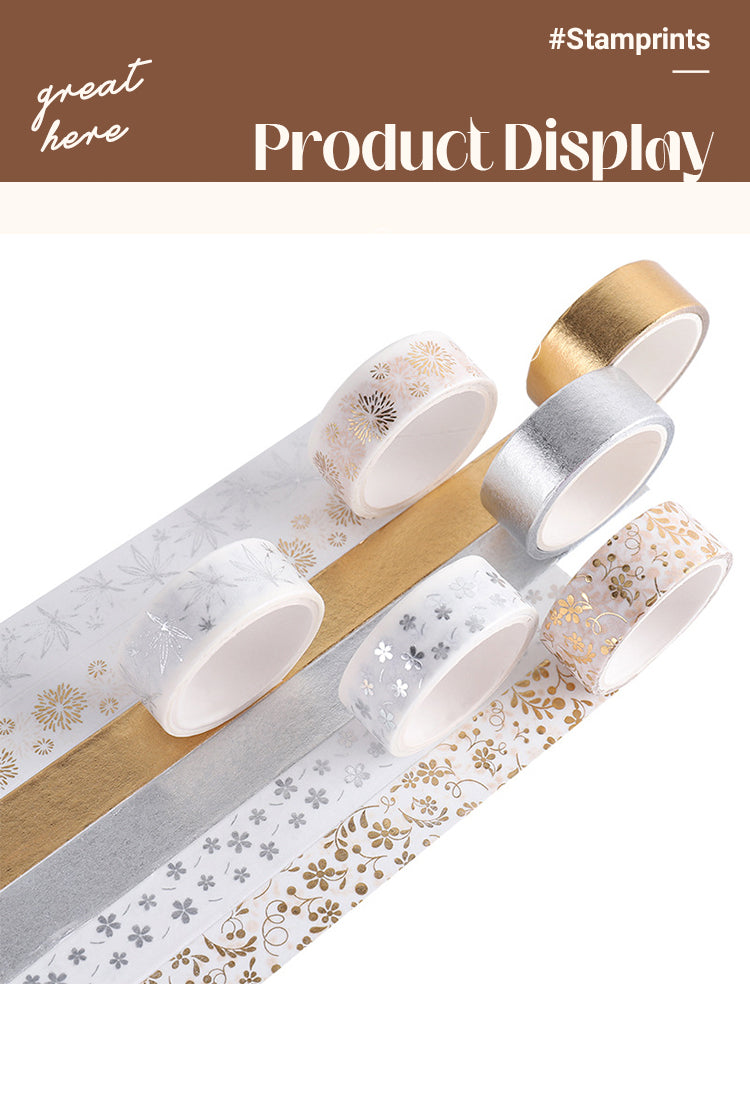 5Christmas Gold and Silver Foil Basic Washi Tape Set (6 Rolls)1