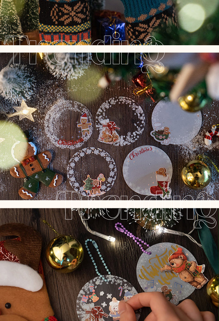 5Christmas Laser Silver PET Background Stickers - Snowflakes, Snowmen, Reindeer2