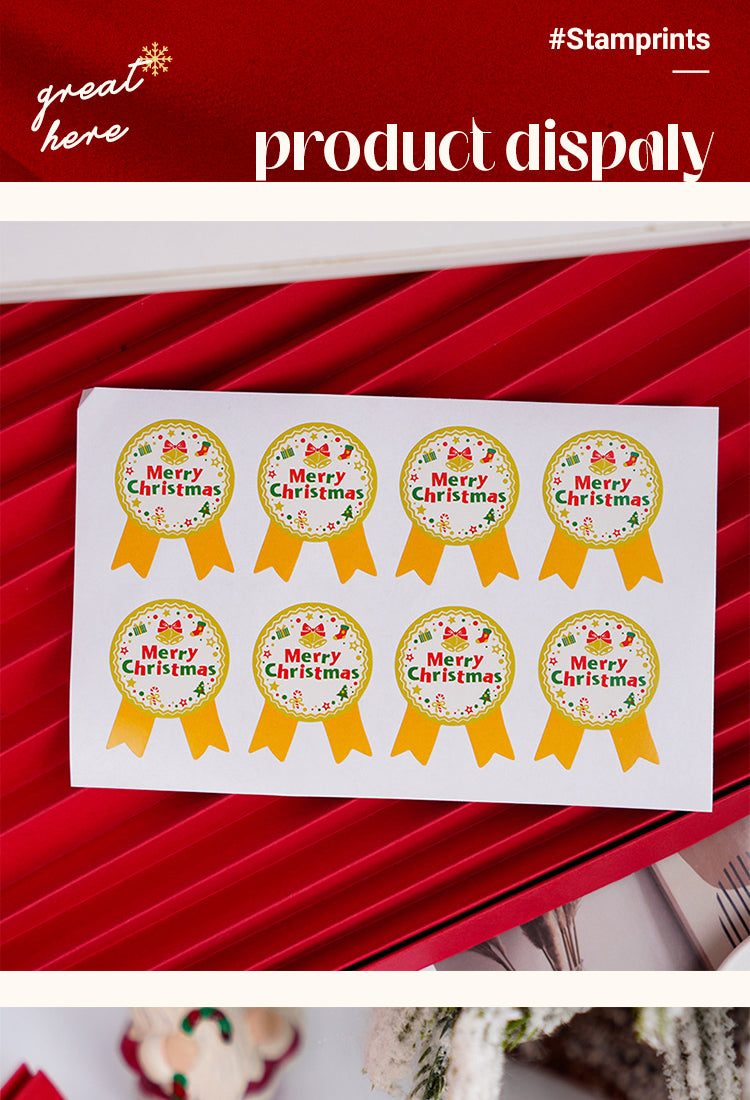 5Christmas Medal Seal Stickers1