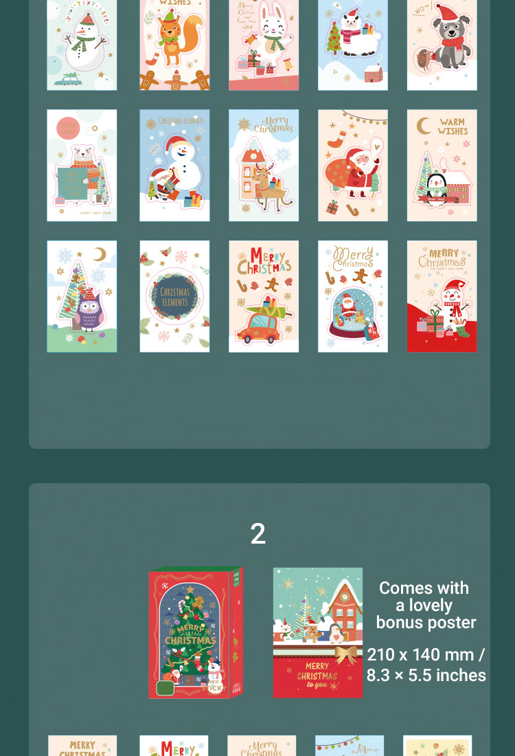 5Christmas Poster Washi and Coated Paper Sticker5