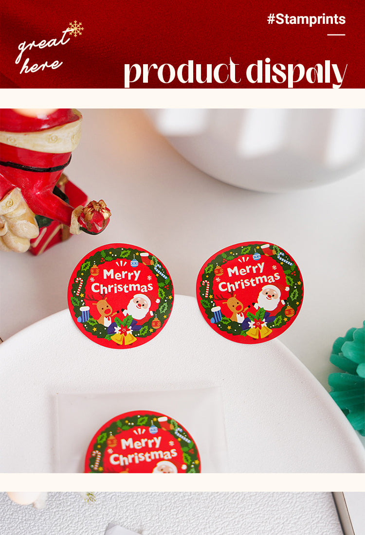 5Christmas Red Decorative Seal Stickers1