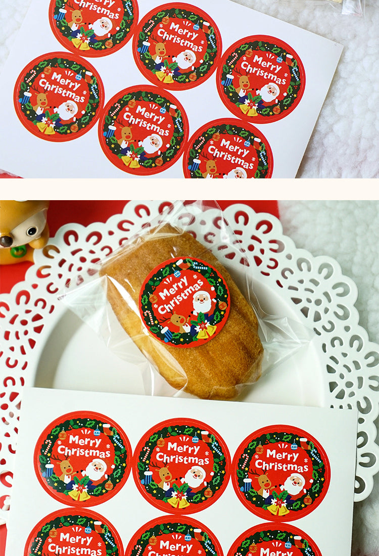 5Christmas Red Decorative Seal Stickers3