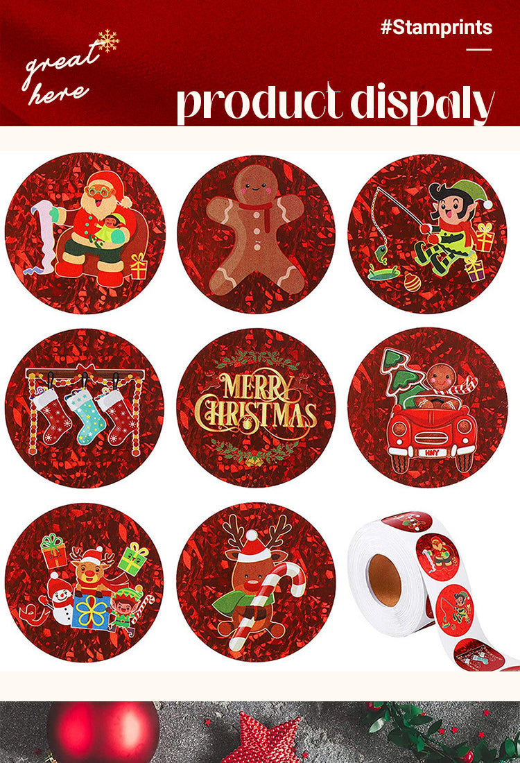 5Christmas Red Gift Sealing Stickers1