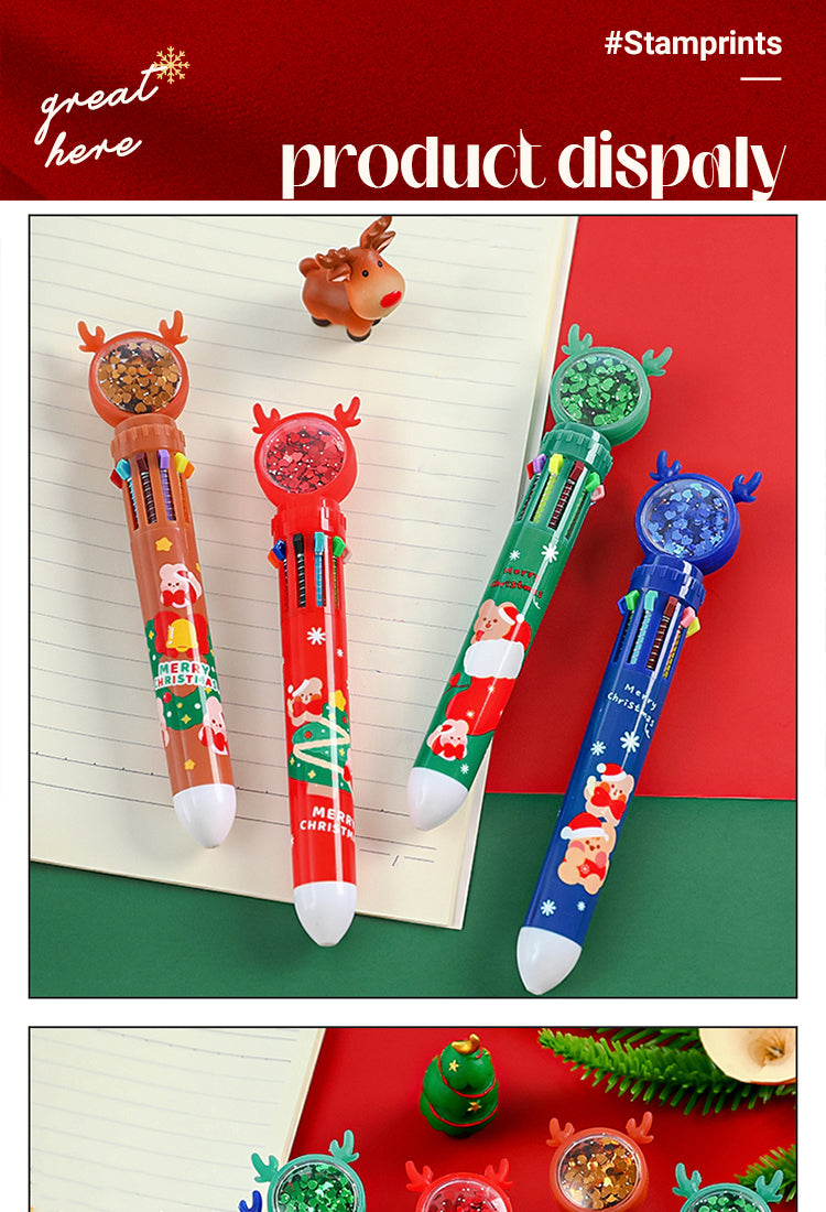 5Christmas Reindeer 10-Color Ballpoint Pens1